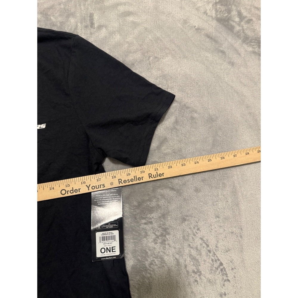 Skechers T-Shirt Men Small Black Just Slip-In Graphic Logo Short Sleeve - Picture 2 of 6